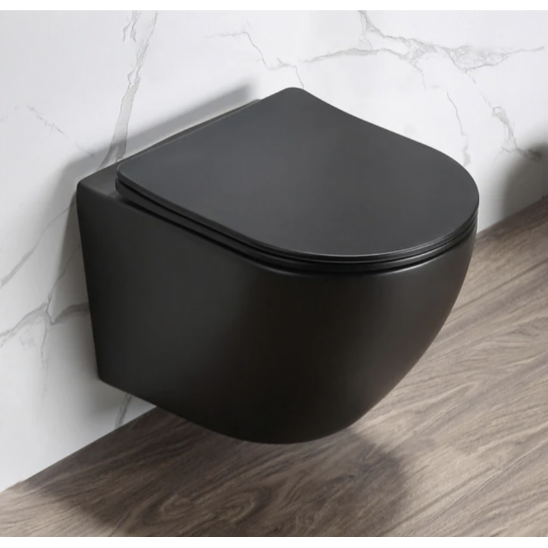 Vas WC suspendat W206MB negru, capac duroplast cu amortizor