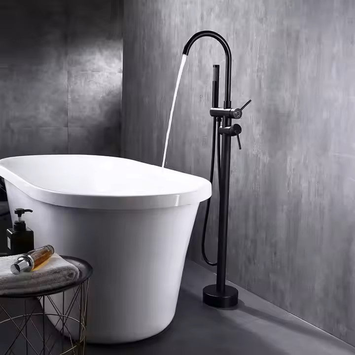 Baterie freestanding pardoseală, auriu/crom/negru