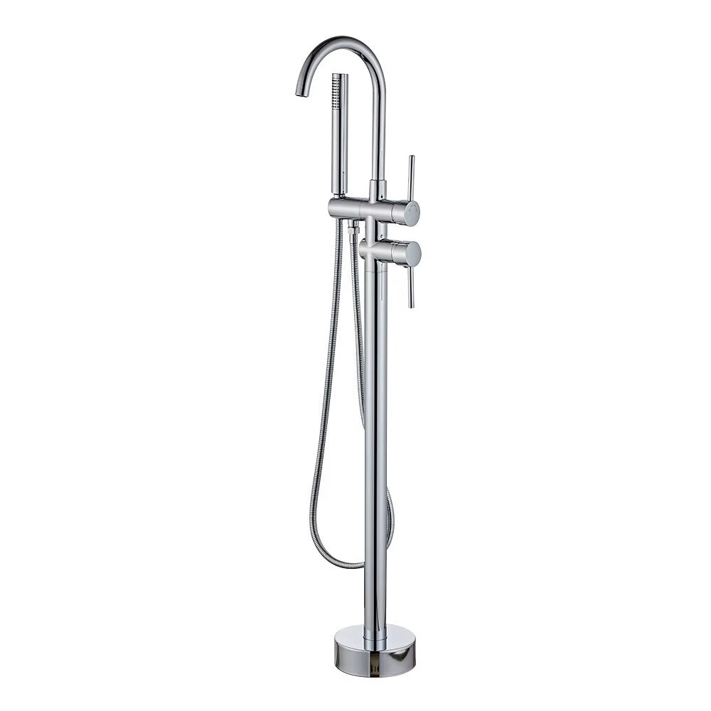 Baterie freestanding pardoseală, auriu/crom/negru