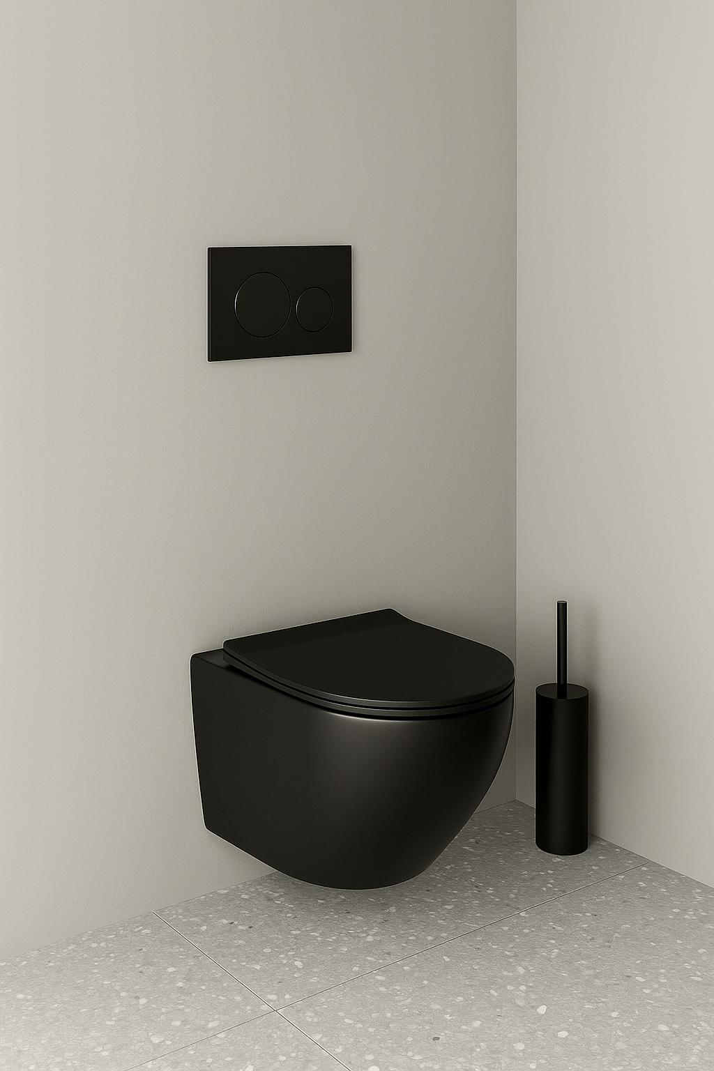 Vas WC suspendat W206MB negru, capac duroplast cu amortizor
