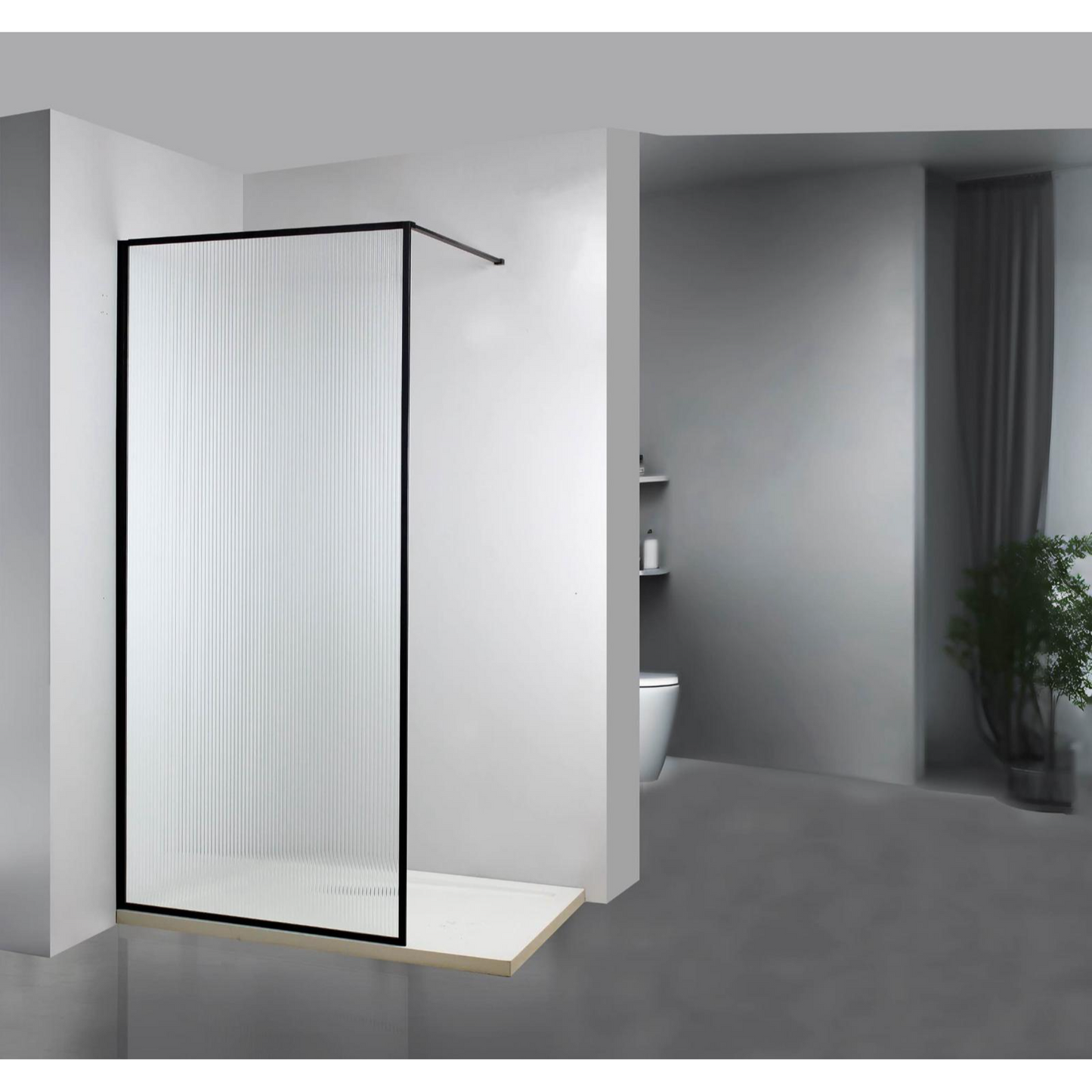 Paravan duș walk-in, sticlă securizată 8 mm, geam linii 900x1900