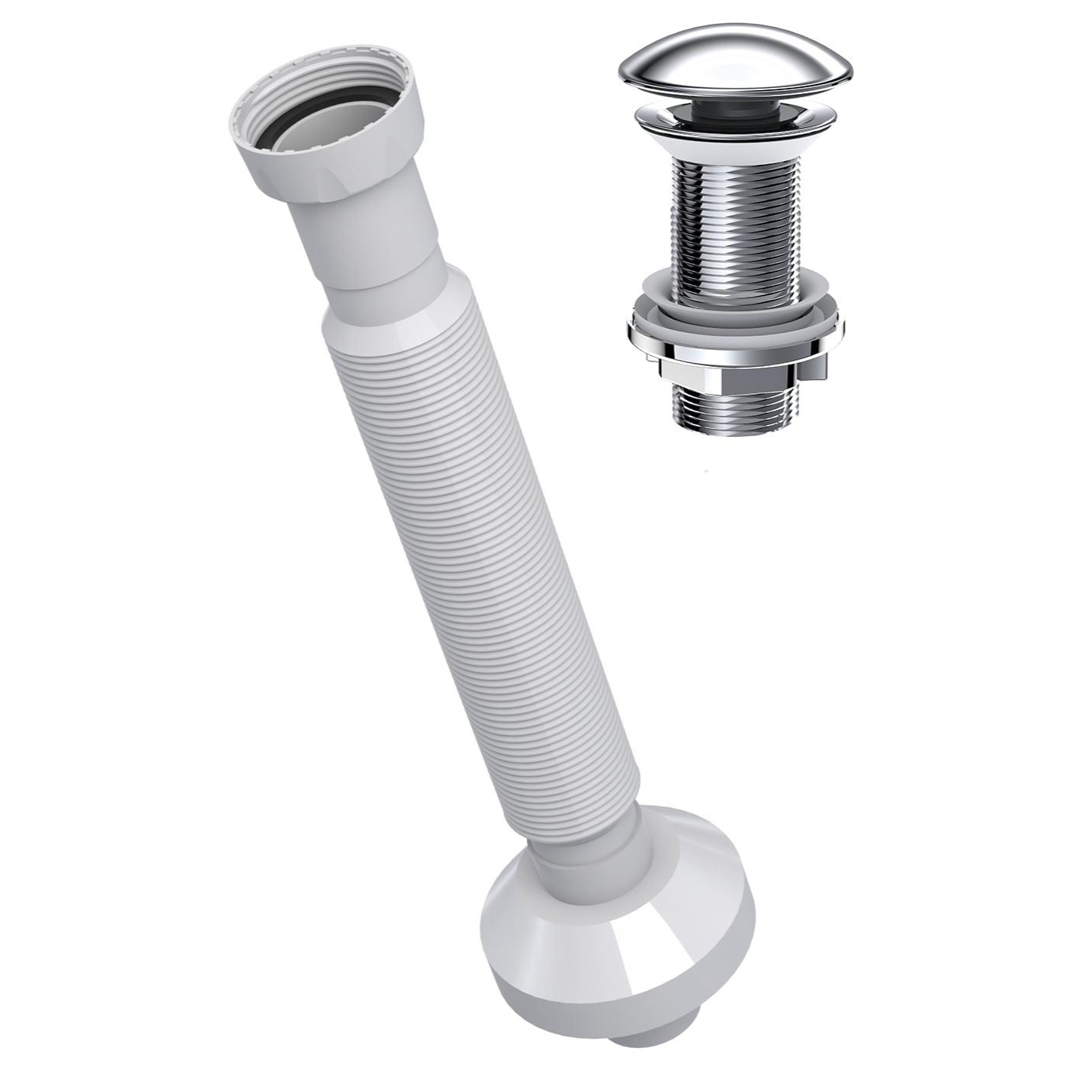 Sifon lavoar 220215 crom fără PP, clic-clac, cap ceramic