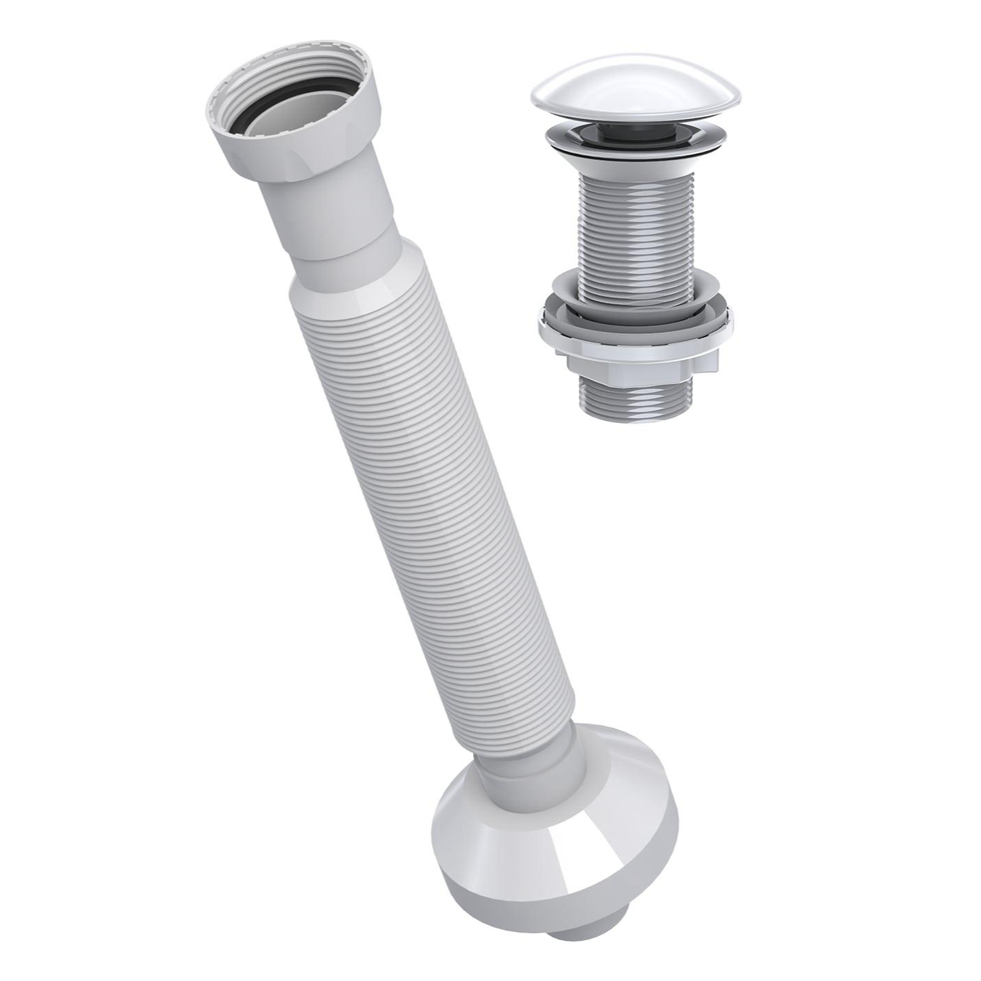 Sifon lavoar 220344 alb fără PP, clic-clac, cap ceramic