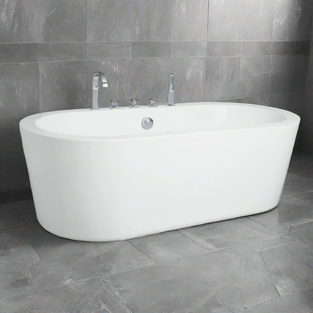 Cadă baie freestanding Malaga ovală 170x75, cu baterie