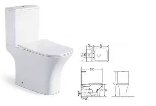 Vas WC cu rezervor T2065 negru, capac cu închidere lentă și armatură incluse