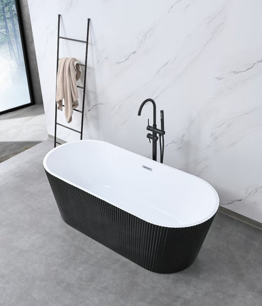 Cada baie freestanding Florenta neagra – Cod 823 este un model cu textura exterioara riflaj vertical, finisaj: alb cu exterior negru mat.
