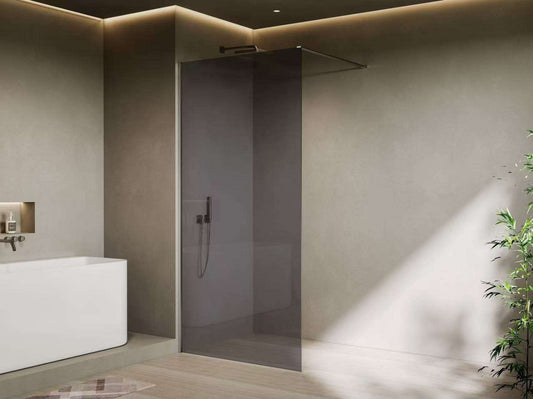 Paravan duș walk-in, sticlă securizată 8 mm, geam fumuriu, dimensiuni multiple