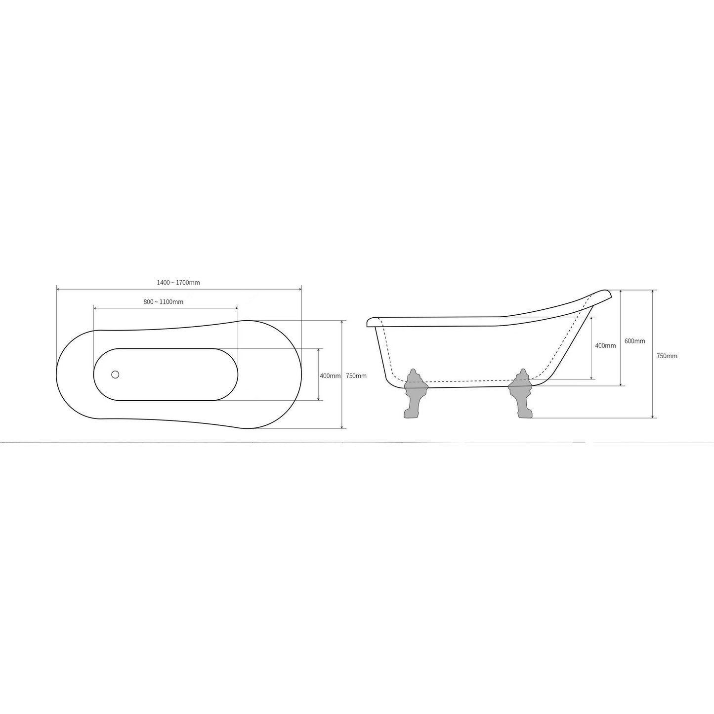 Cada baie freestanding RETRO