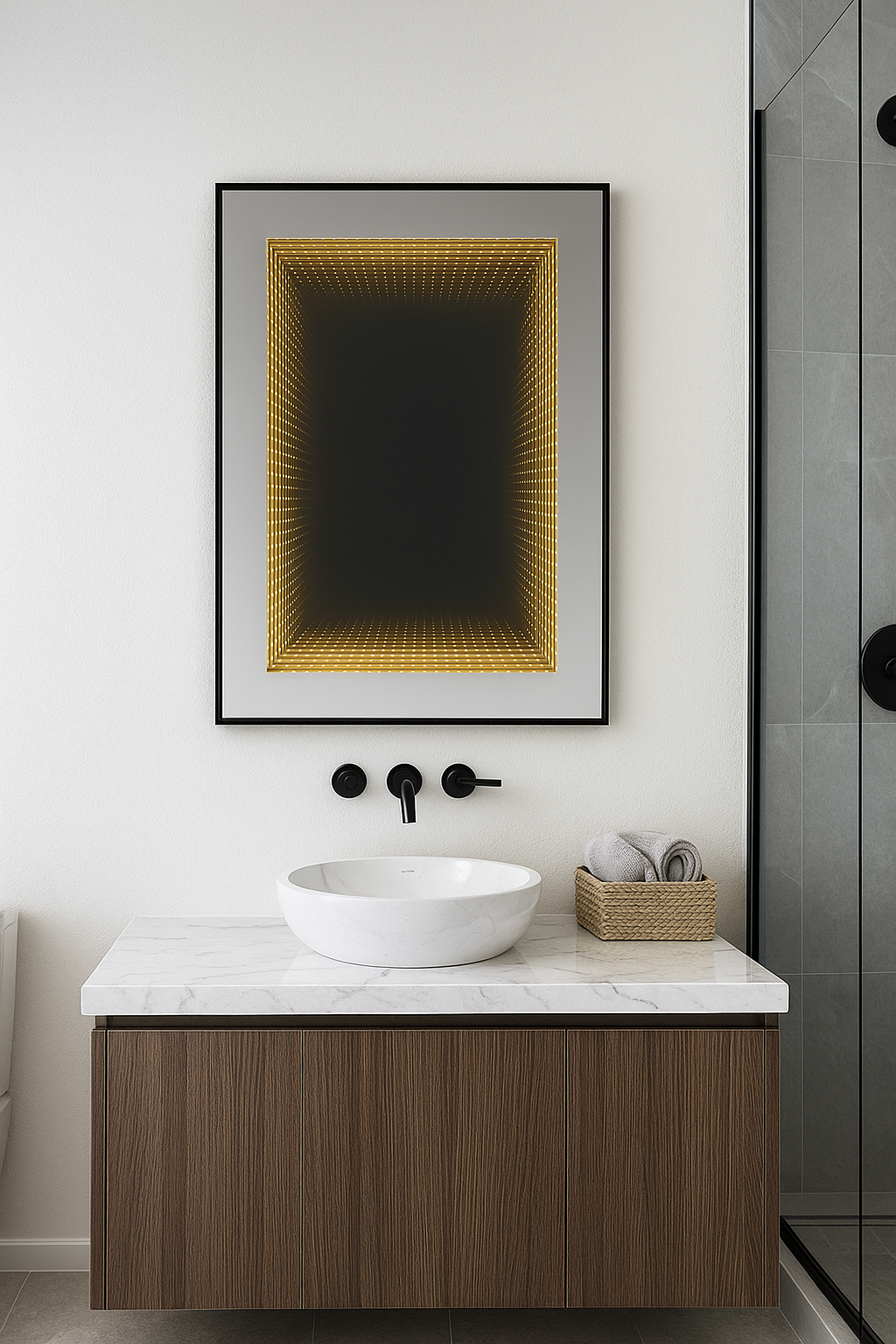 Oglinda LED SD01 60x80 cm comanda touchless, 3 functii de culori