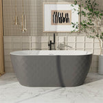 Cada baie freestanding Toscana Gri este un model cu suprafata exterioara in relief tip diamant, finisaje: gri lucios.