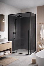 Cabina dus HYDRA 80x120 dreptunghiulara BLA-80120, sticla fumurie securizata 8 mm, profil negru mat