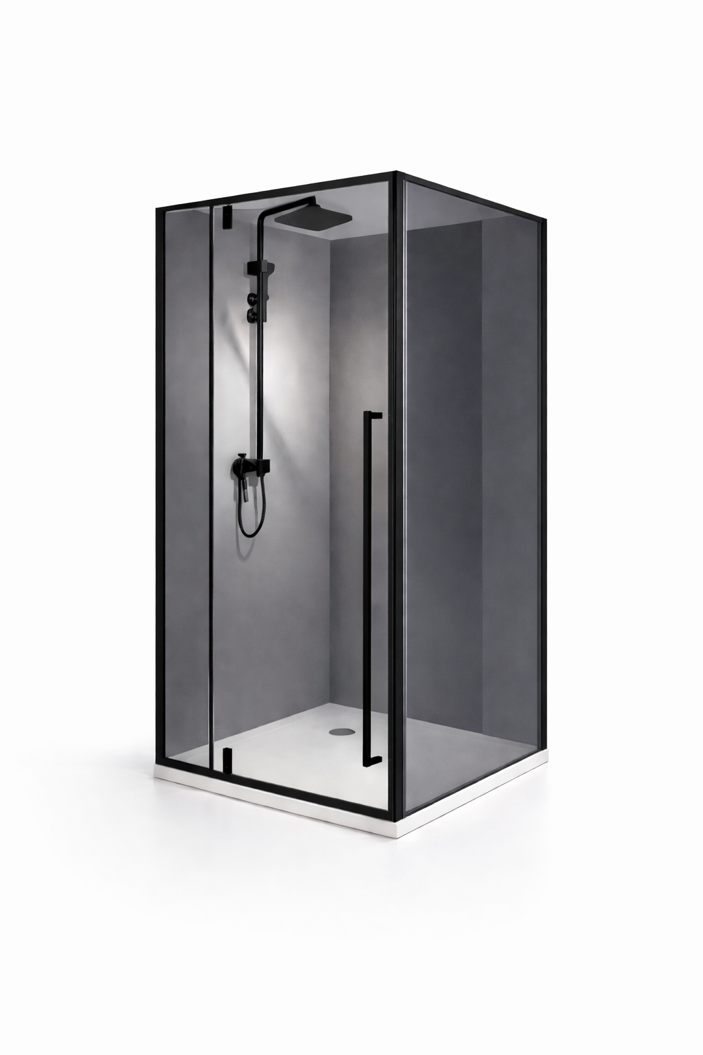 Cabina dus HYDRA 90x90 patrata, sticla fumurie securizata 6 mm,negru mat