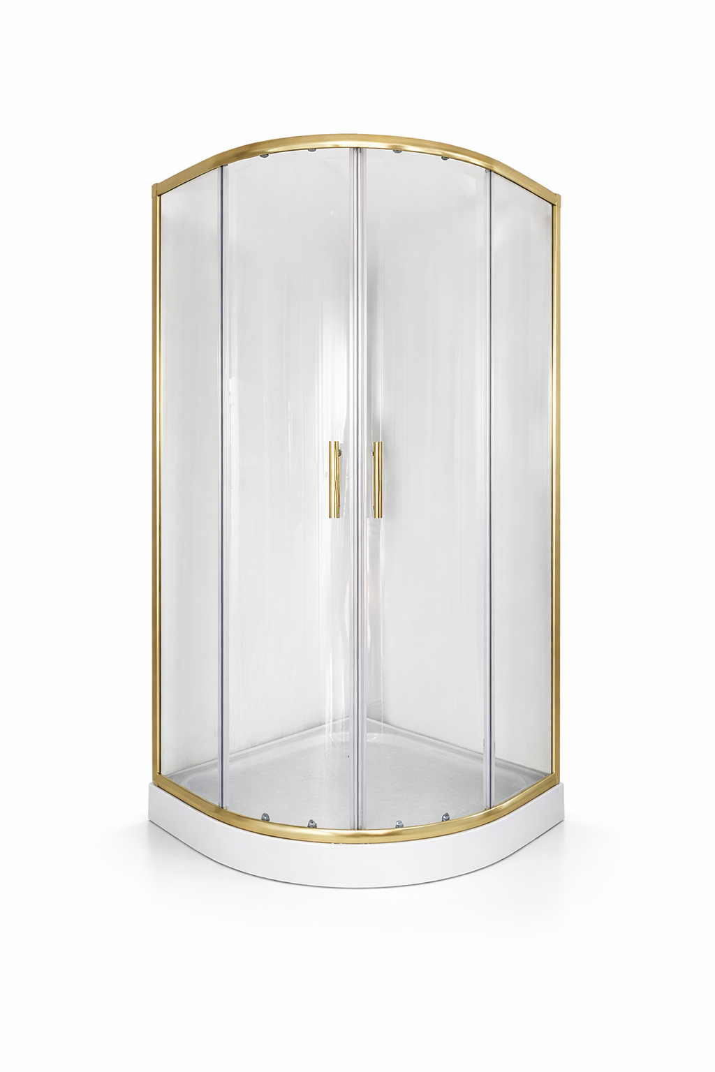 Cabina dus rama aurie 90x90, grosime sticla 5 mm. Cadita este inclusa in pret!