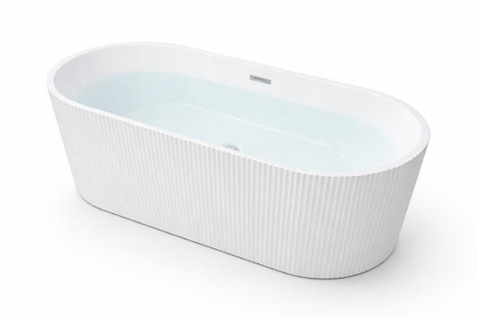 Cada baie freestanding Florenta alba 823 este un model modern cu design elegant, finisaj: alb integral cu textura riflaj vertical.