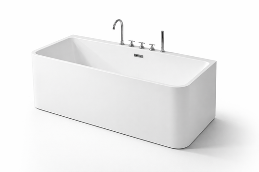 Cada baie freestanding Malaga dreptunghiulara WB-834, 1700 x 750 mm, alb lucios, cu baterie integrata