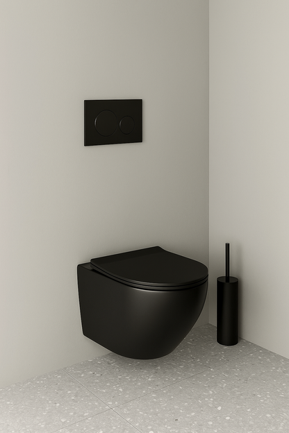 Vas WC suspendat W206MB negru, capac duroplast cu amortizor