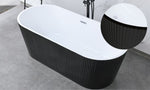 Cada baie freestanding Florenta neagra – Cod 823 este un model cu textura exterioara riflaj vertical, finisaj: alb cu exterior negru mat.