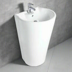 Lavoar stativ baie alb, ideal pentru băi și grupuri sanitare cu spațiu redus. Design compact și practic, potrivit pentru locații rezidențiale și comerciale.
