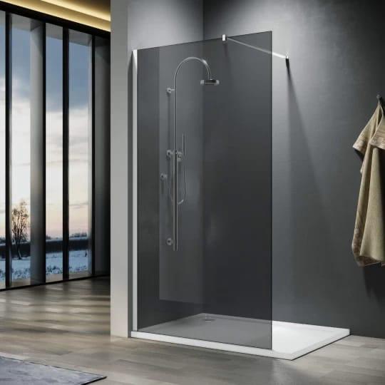 Paravan duș walk-in, sticlă securizată 8 mm, geam fumuriu, dimensiuni multiple