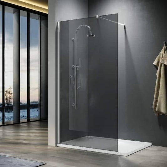 Paravan duș walk-in, sticlă securizată 8 mm, geam fumuriu, dimensiuni multiple