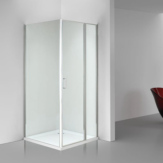 Cabină duș sticlă securizată 6 mm, balama batantă, dimensiuni multiple