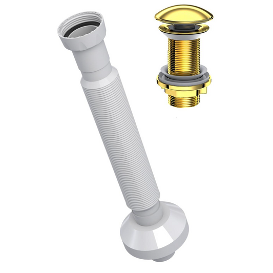 Sifon lavoar 220007 auriu fără PP, clic-clac, cap ceramic