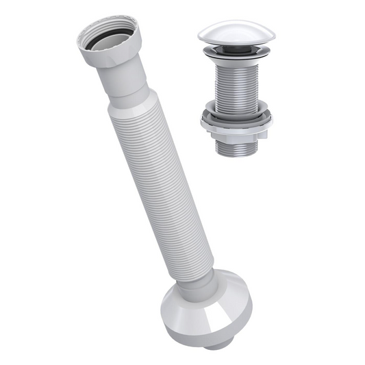 Sifon lavoar 220344 alb fără PP, clic-clac, cap ceramic