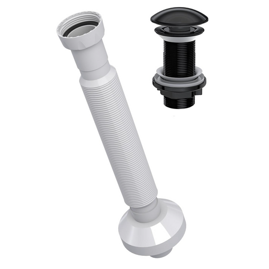 Sifon lavoar 220109 negru fără PP, clic-clac, cap ceramic