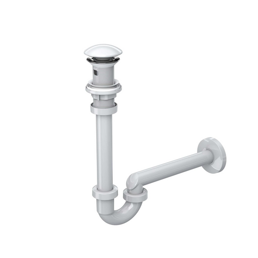 Sifon lavoar 220444 alb cu PP, clic-clac, cap ceramic, 250–250
