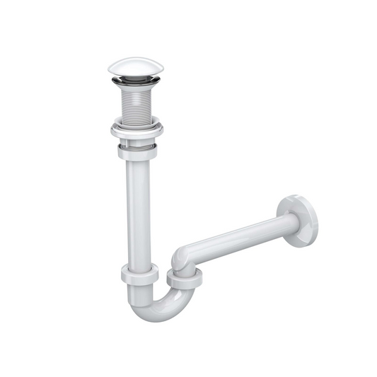 Sifon lavoar 220443 alb fără PP, clic-clac, cap ceramic, 250–250