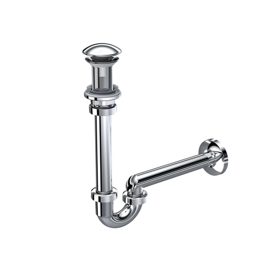 Sifon lavoar 220494 crom fără PP, clic-clac, cap inox, 250–250