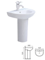 Lavoar + piedestal P430 copii alb