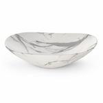 Lavoar baie oval pe blat design marmura alb 8060M