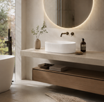 Lavoar pe blat alb riflat, ceramica sanitara, oval, fara orificiu pentru baterie
