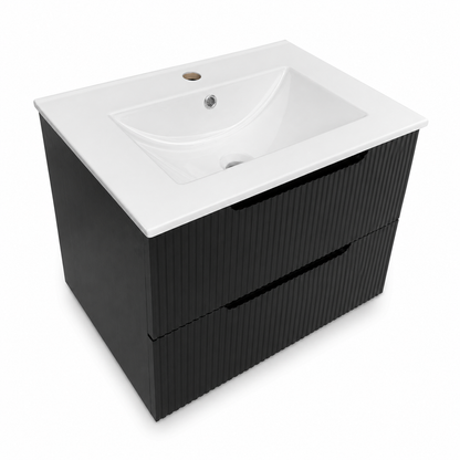 Corp Mobilier Baie Suspendat 60 cm Riflat – Nero (Negru)