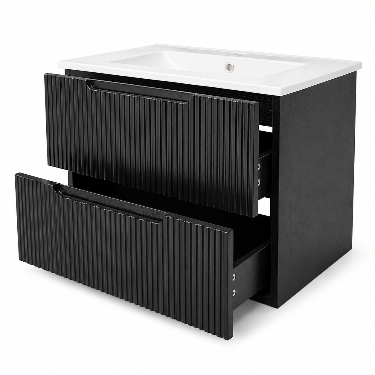 Corp Mobilier Baie Suspendat 60 cm Riflat – Nero (Negru)