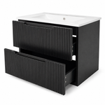 Corp Mobilier Baie Suspendat 60 cm Riflat – Nero (Negru)