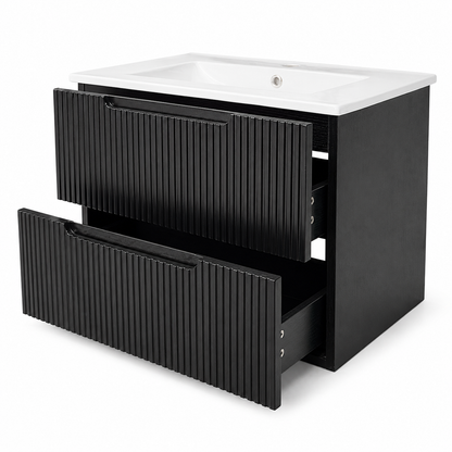 Corp Mobilier Baie Suspendat 60 cm Riflat – Nero (Negru)