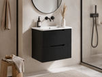 Corp Mobilier Baie Suspendat 60 cm Riflat – Nero (Negru)