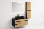 Mobilier Forest 80 cm oglinda cu LED, lavoar ceramic, blat compozit, soldat inclus, MDF total (WB-BC077)