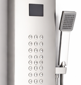 Panel de dus cu hidromasaj din inox si functii multiple – finisaj crom lucios / negru mat / auriu metalic