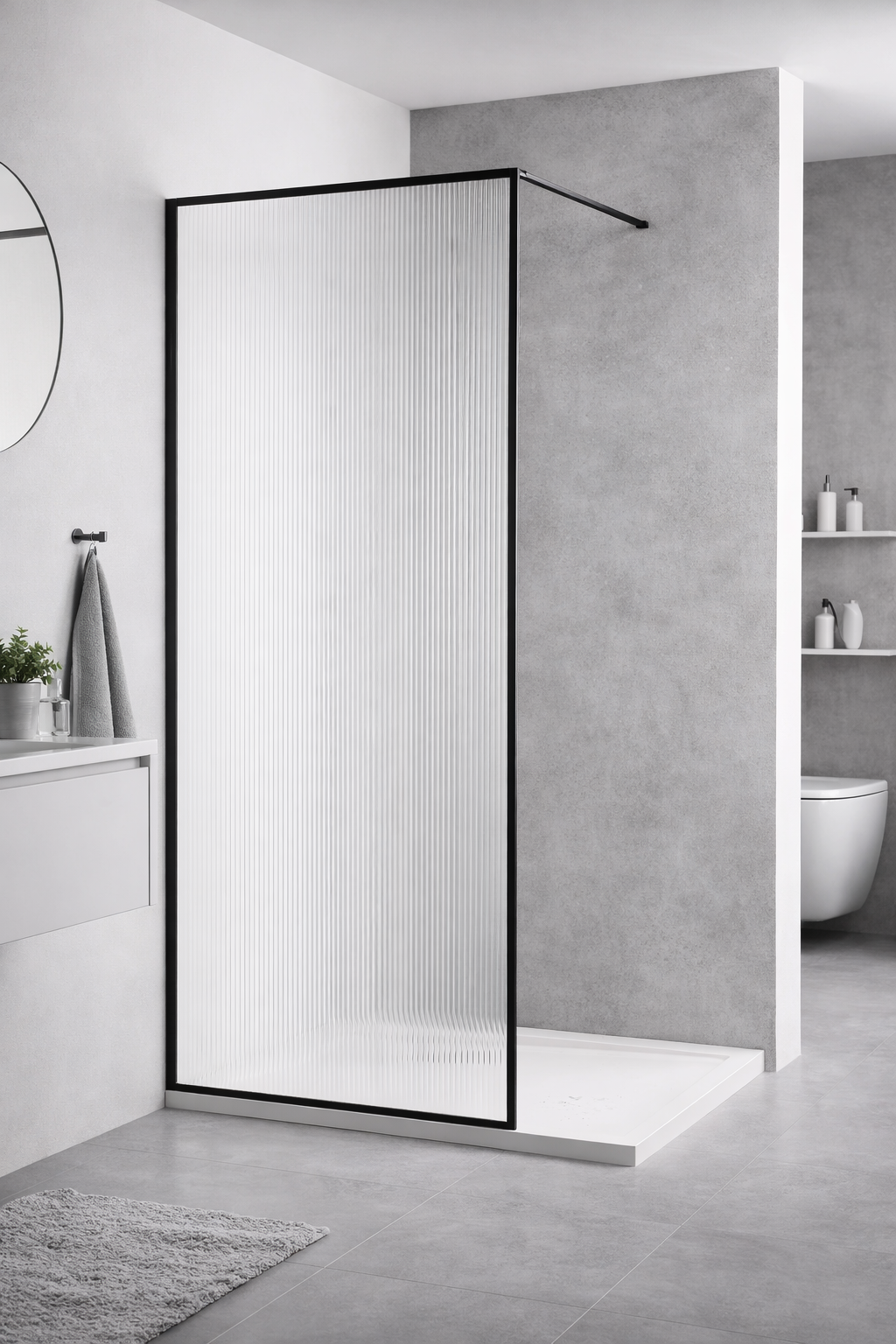 Paravan dus walk-in sticla securizata 8 mm geam linii 90x190