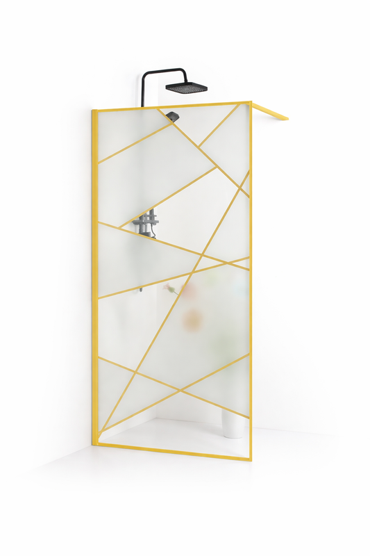 Paravan dus walk-in sticla securizata 8 mm Laser Gold 90x190