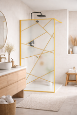 Paravan dus walk-in sticla securizata 8 mm Laser Gold 90x190