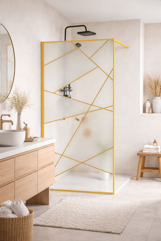 Paravan dus walk-in sticla securizata 8 mm Laser Gold 90x190