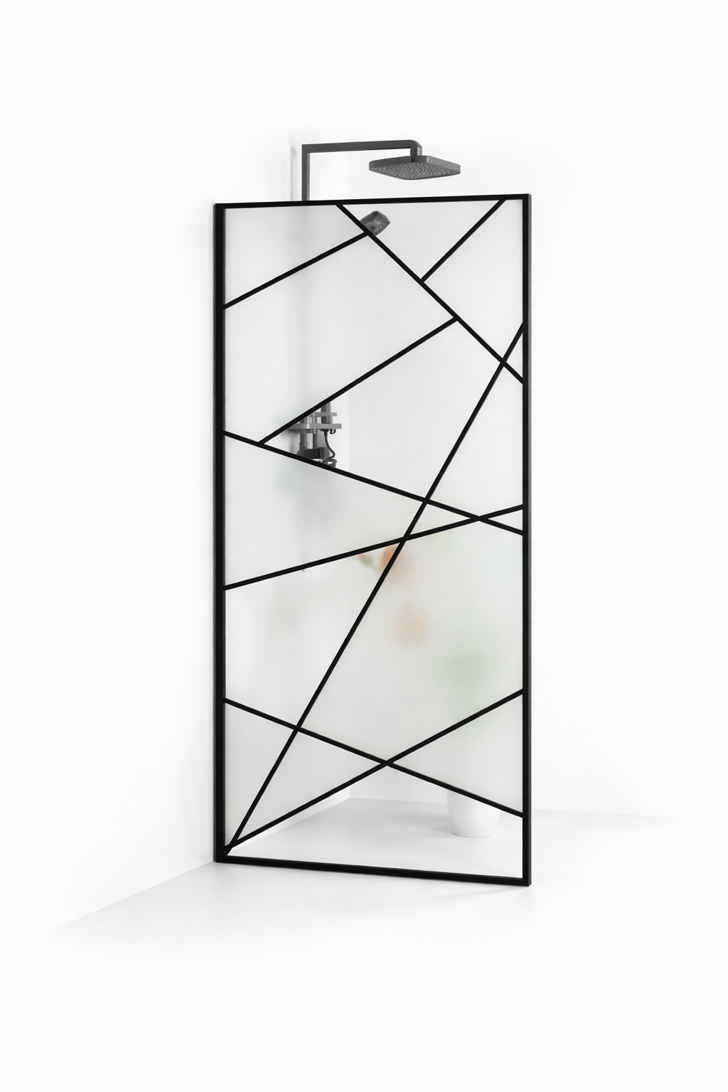Paravan dus walk-in sticla securizata 8 mm Laser Black 90x190