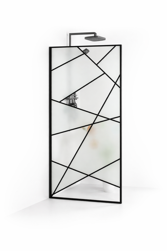 Paravan dus walk-in sticla securizata 8 mm Laser Black 90x190