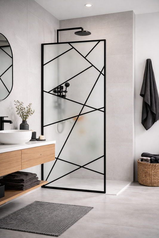 Paravan dus walk-in sticla securizata 8 mm Laser Black 90x190