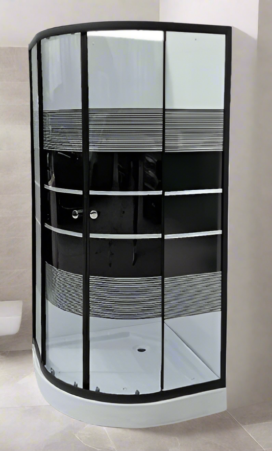 Cabină duș ramă neagră 90x90, grosime sticlă 5 mm
