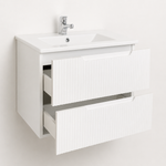dulap baie suspendat alb cu sertare pentru mobilier baie Riflat Bianco